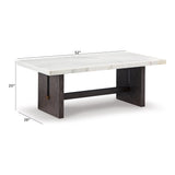 Burkhaus White/Dark Brown Coffee Table from Ashley - Luna Furniture