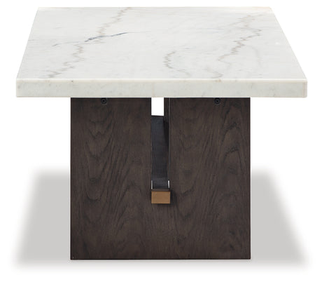 Burkhaus White/Dark Brown Coffee Table and 2 End Tables Set from Ashley - Luna Furniture