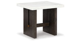 Burkhaus White/Dark Brown End Table from Ashley - Luna Furniture