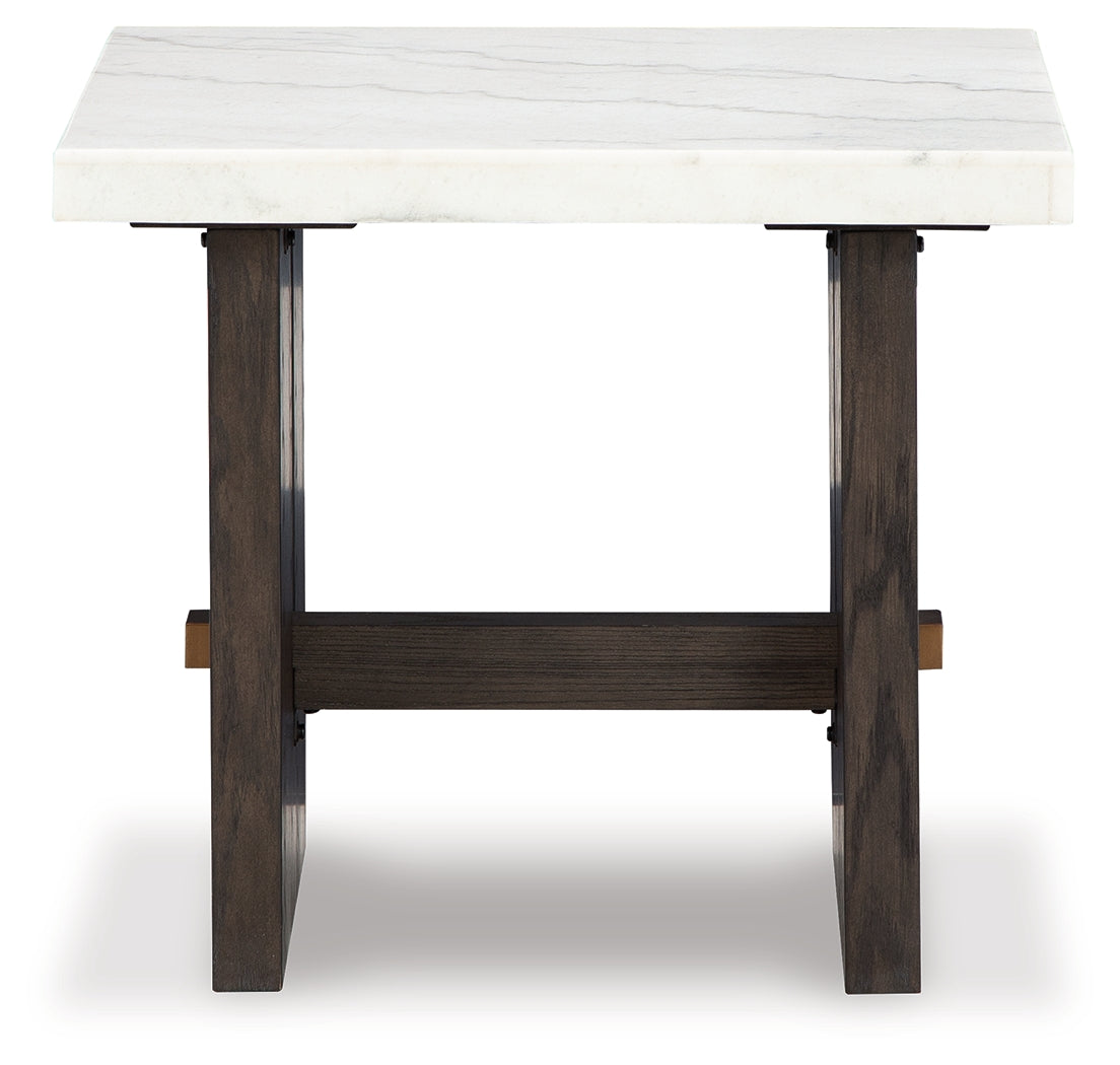 Burkhaus White/Dark Brown Coffee Table and 2 End Tables Set from Ashley - Luna Furniture