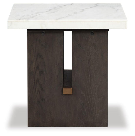 Burkhaus White/Dark Brown Coffee Table and 2 Ends from Ashley Furniture - Luna Furniture