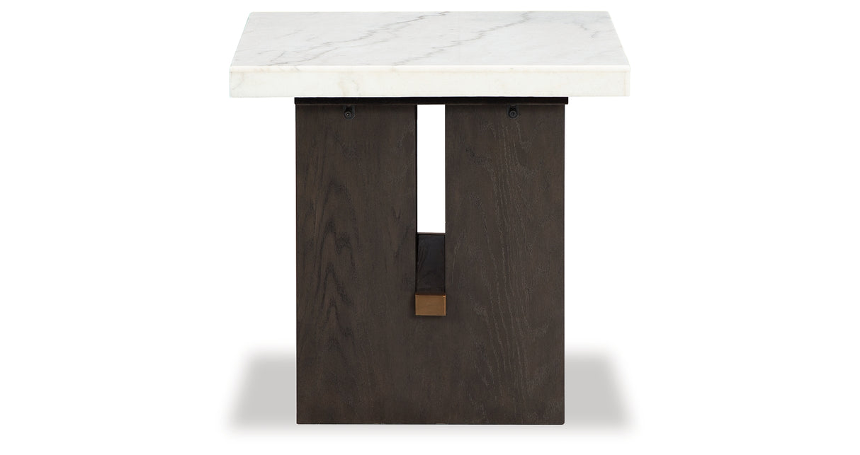 Burkhaus White/Dark Brown Coffee Table and 2 End Tables Set from Ashley - Luna Furniture