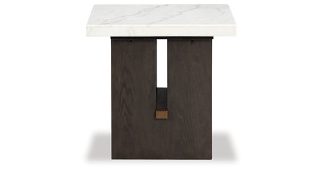 Burkhaus White/Dark Brown Coffee Table and 2 End Tables Set from Ashley Furniture - Luna Furniture