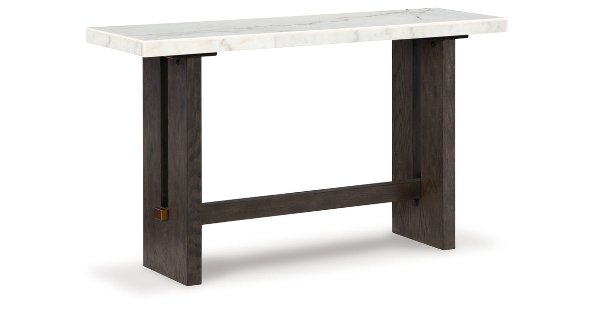 Burkhaus White/Dark Brown Sofa Table from Ashley Furniture - Luna Furniture