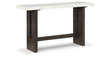 Burkhaus White/Dark Brown Sofa Table from Ashley Furniture - Luna Furniture