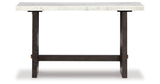 Burkhaus White/Dark Brown Sofa Table from Ashley Furniture - Luna Furniture