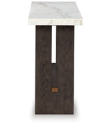 Burkhaus White/Dark Brown Sofa Table from Ashley Furniture - Luna Furniture