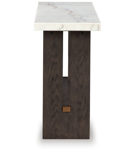 Burkhaus White/Dark Brown Sofa Table from Ashley - Luna Furniture