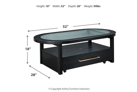 Winbardi Black Coffee Table and 2 End Tables from Ashley - Luna Furniture