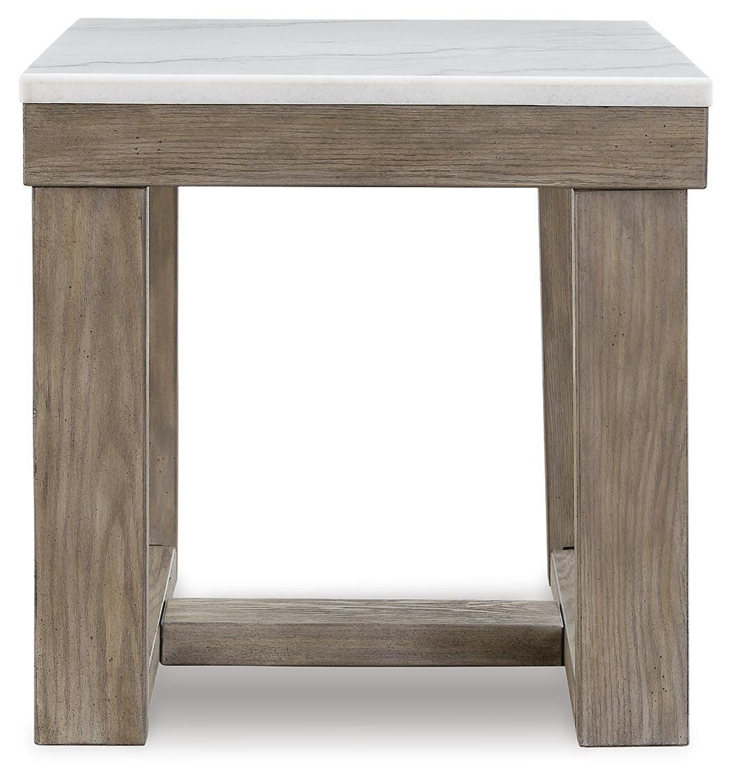 Loyaska Brown/Ivory Coffee Table and 2 End Tables from Ashley Furniture - Luna Furniture