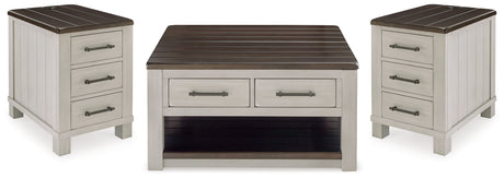 Darborn Gray/Brown Lift-top Coffee Table and 2 Chairside End Tables from Ashley Furniture - Luna Furniture