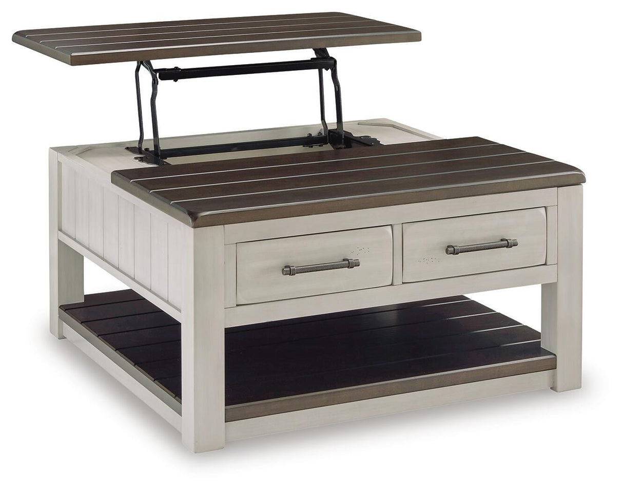 Darborn Gray/Brown Lift-top Coffee Table and 2 Chairside End Tables from Ashley - Luna Furniture