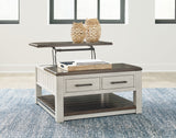 Darborn Gray/Brown Lift-top Coffee Table and 2 Chairside End Tables from Ashley - Luna Furniture