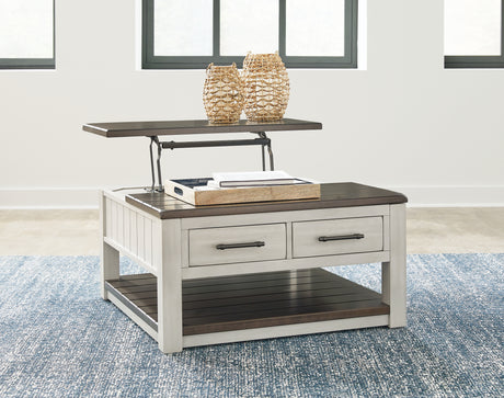Darborn Gray/Brown Lift-top Coffee Table and 2 Chairside End Tables from Ashley - Luna Furniture