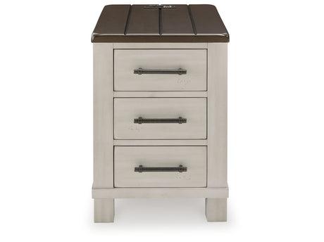 Darborn Gray/Brown Chairside End Table from Ashley Furniture - Luna Furniture