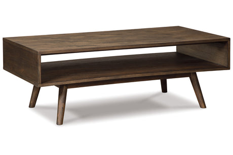 Kisper Dark Brown Coffee Table and 2 End Tables