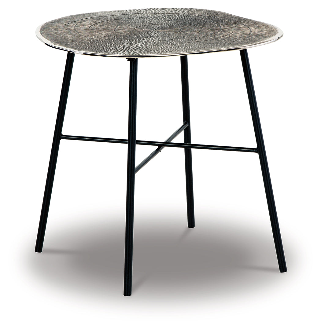 Laverford Chrome/Black End Table from Ashley - Luna Furniture
