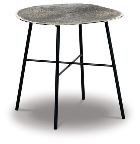 Laverford Chrome/Black End Table from Ashley Furniture - Luna Furniture