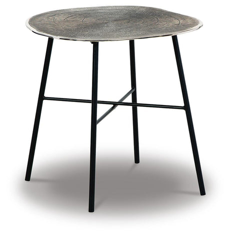 Laverford Chrome/Black End Table from Ashley Furniture - Luna Furniture