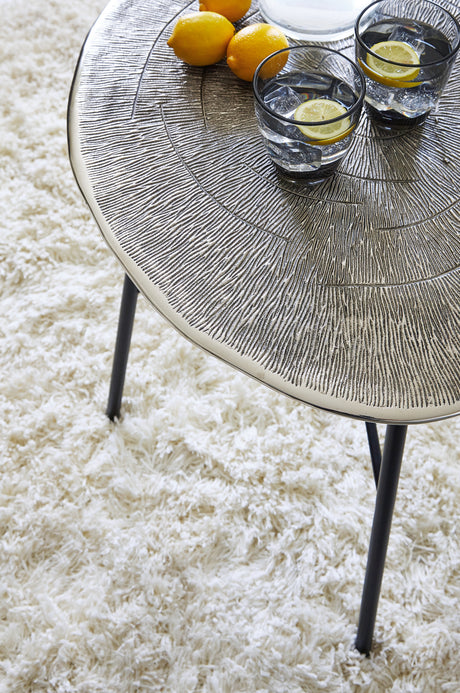 Laverford Chrome/Black End Table from Ashley Furniture - Luna Furniture