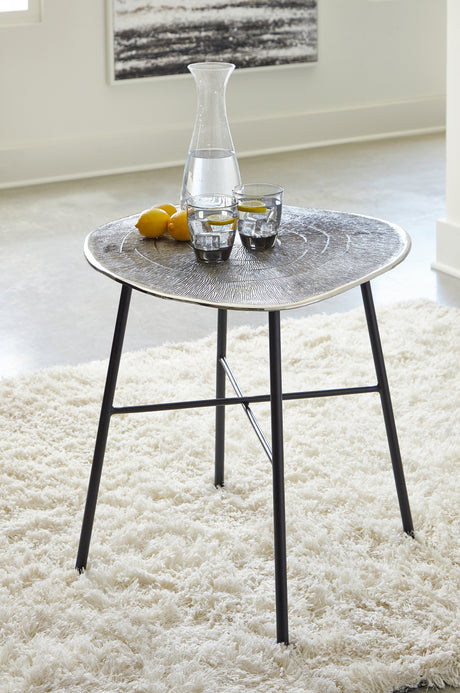 Laverford Chrome/Black End Table from Ashley Furniture - Luna Furniture