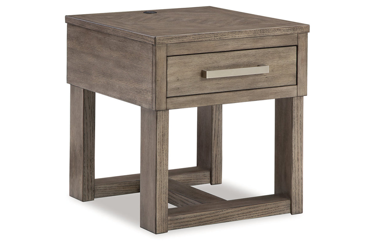 Loyaska Grayish Brown/White Lift-top Coffee Table and 2 End Tables from Ashley - Luna Furniture