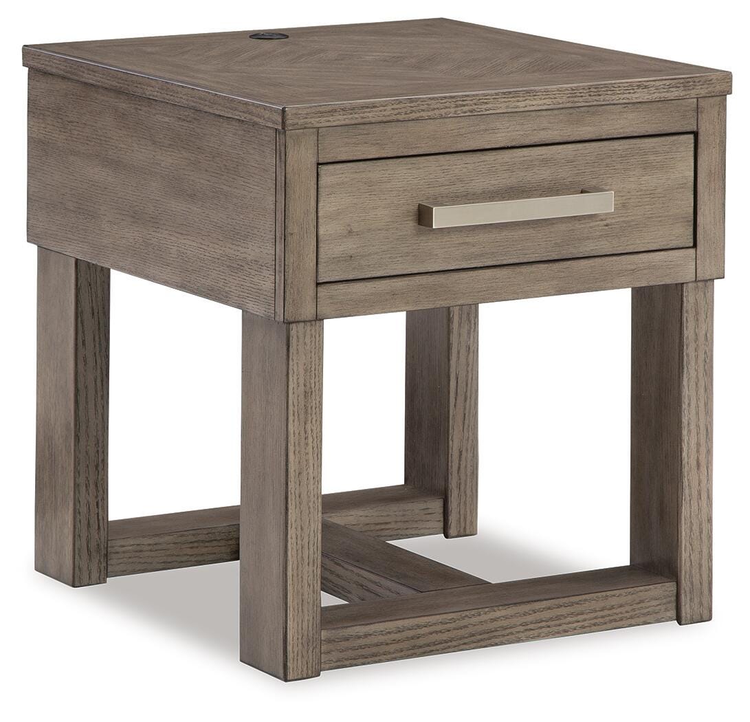 Loyaska Grayish Brown/White Lift-top Coffee Table and 2 End Tables from Ashley Furniture - Luna Furniture
