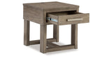 Loyaska Coffee Table with 2 End Tables in Grayish Brown/White from Ashley - Luna Furniture