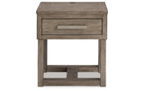 Loyaska Coffee Table with 2 End Tables in Grayish Brown/White from Ashley - Luna Furniture