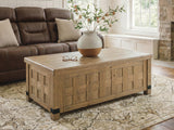 Ridgester Light Brown Lift-Top Coffee Table from Ashley - Luna Furniture