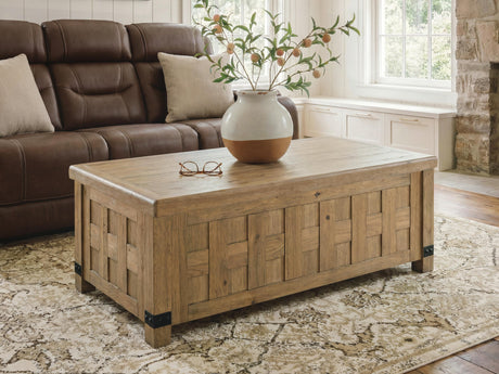 Ridgester Light Brown Lift-Top Coffee Table from Ashley - Luna Furniture