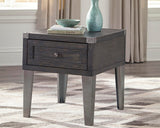 Todoe Dark Gray End Table with USB Ports & Outlets from Ashley - Luna Furniture