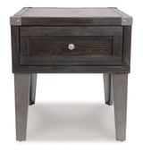 Todoe Dark Gray End Table with USB Ports & Outlets from Ashley - Luna Furniture