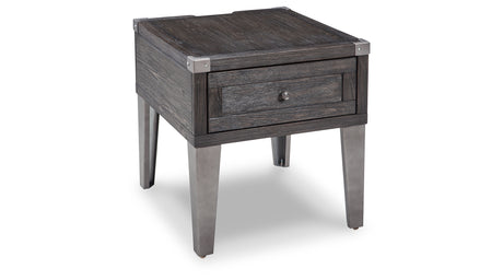 Todoe Dark Gray End Table with USB Ports & Outlets from Ashley - Luna Furniture
