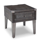 Todoe Dark Gray End Table with USB Ports & Outlets from Ashley - Luna Furniture