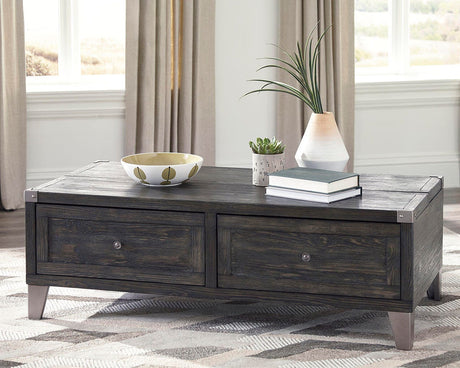 Todoe Dark Gray Coffee Table and 2 End Tables from Ashley Furniture - Luna Furniture