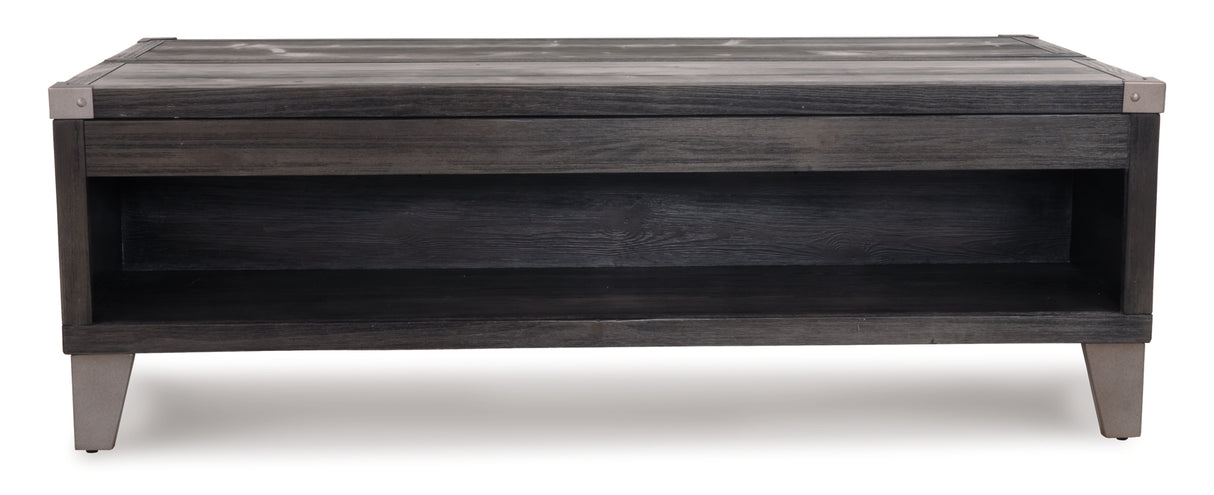Todoe Dark Gray Coffee Table with Lift Top from Ashley - Luna Furniture