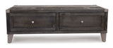 Todoe Dark Gray Coffee Table with Lift Top from Ashley - Luna Furniture