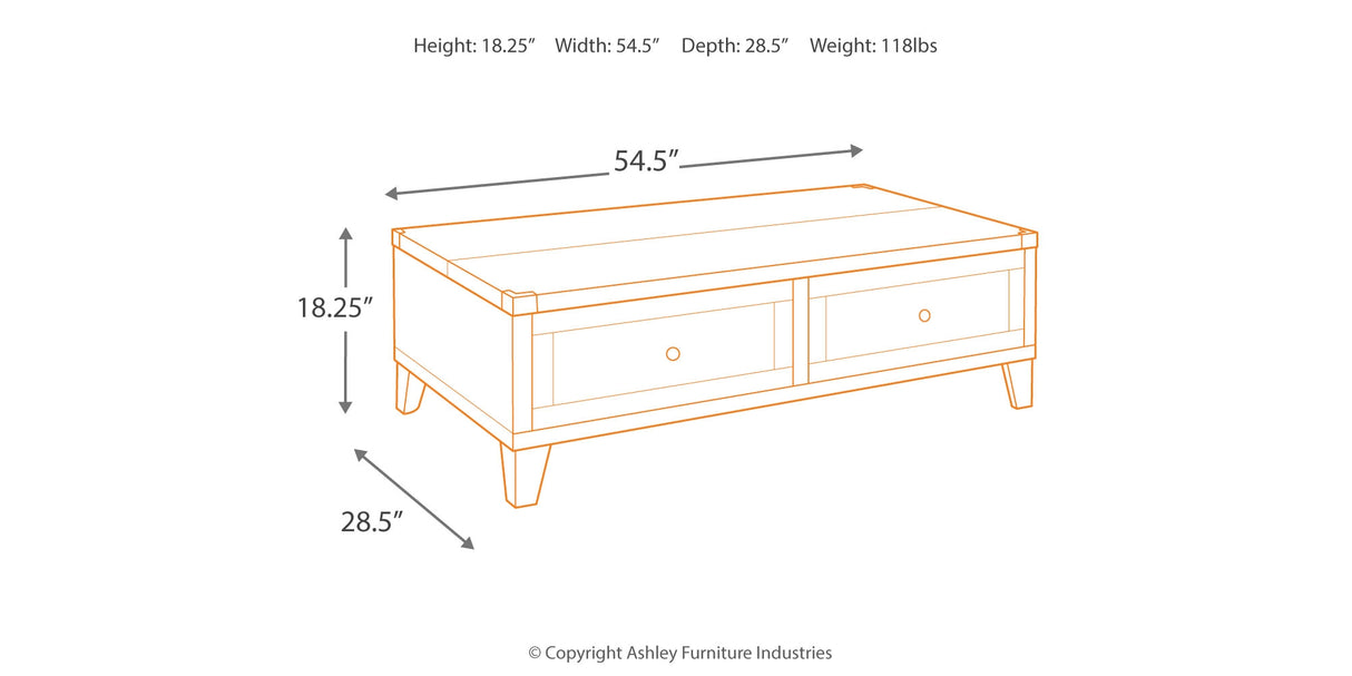 Todoe Coffee Table with 1 End Table in Dark Gray from Ashley Furniture - Luna Furniture