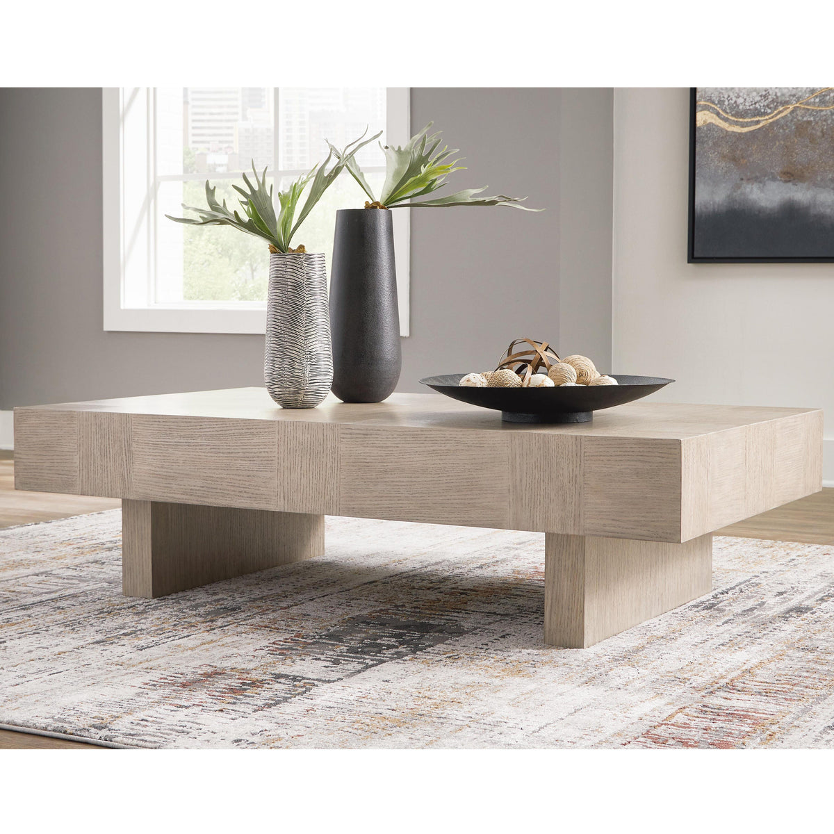 Jorlaina Light Grayish Brown Coffee Table