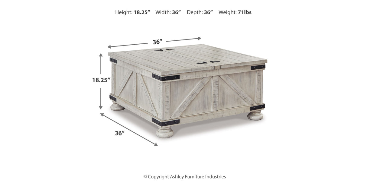 Carynhurst Whitewash Coffee Table from Ashley Furniture - Luna Furniture