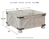 Carynhurst Whitewash Coffee Table from Ashley Furniture - Luna Furniture