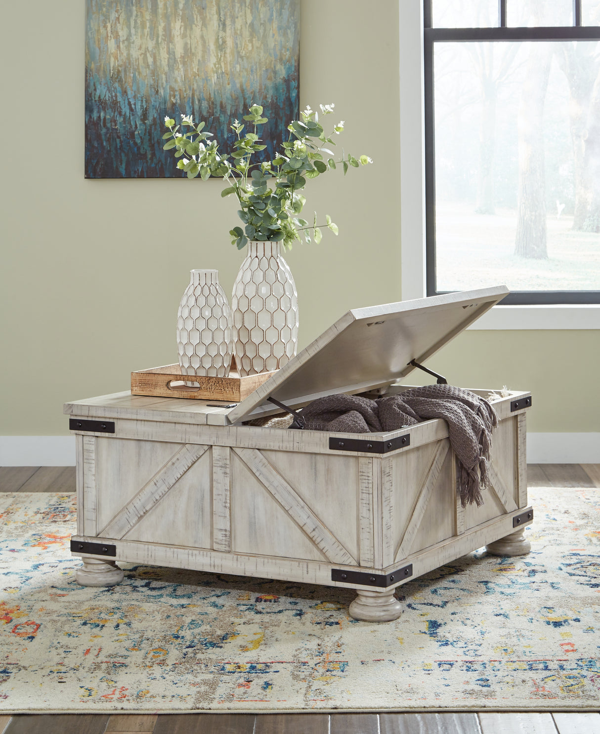 Carynhurst Whitewash Coffee Table from Ashley - Luna Furniture