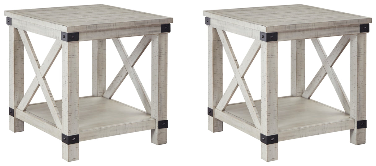 Carynhurst 2 End Tables in Whitewash from Ashley Furniture - Luna Furniture