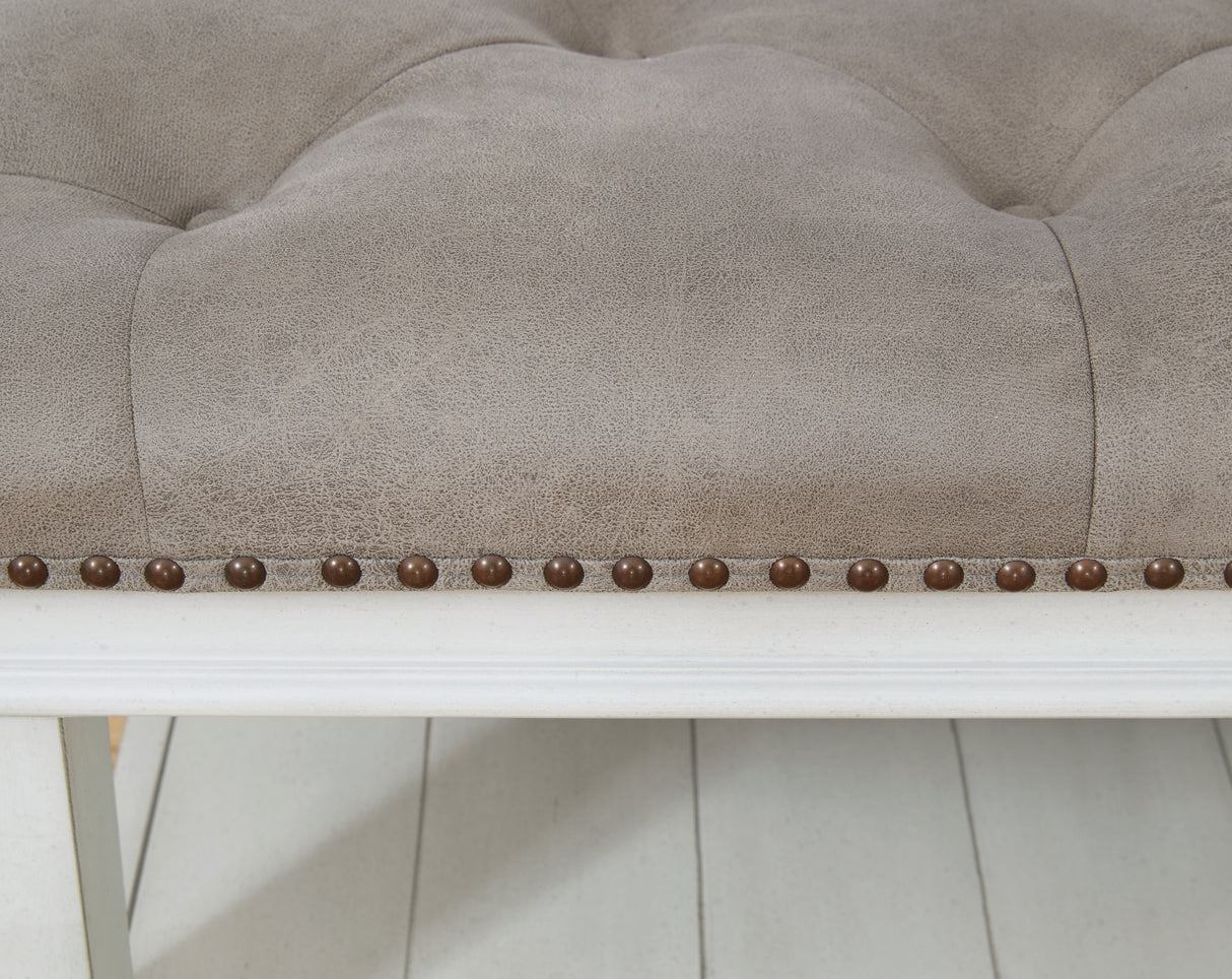Kanwyn Whitewash Upholstered Ottoman Coffee Table from Ashley Furniture - Luna Furniture