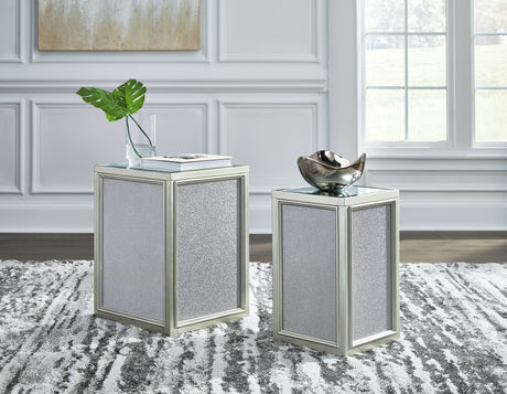 Traleena Silver Finish Nesting End Table from Ashley - Luna Furniture