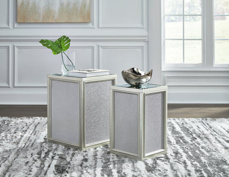 Traleena Silver Finish Nesting End Table from Ashley - Luna Furniture