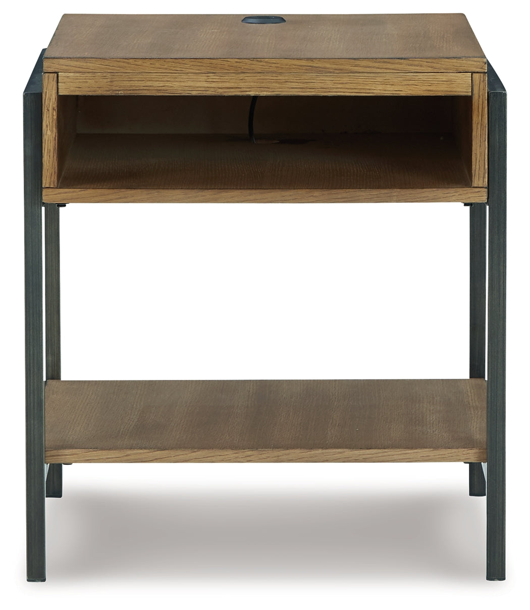 Fridley Brown/Black End Table from Ashley - Luna Furniture