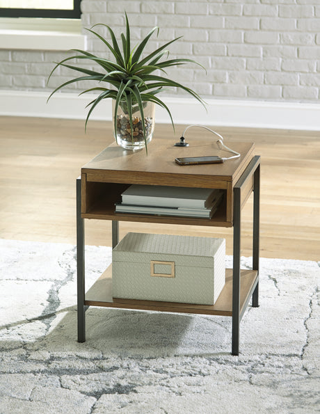 Fridley Brown/Black End Table from Ashley - Luna Furniture