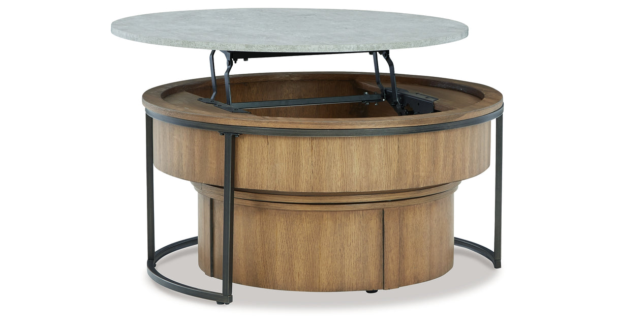 Fridley Gray/Brown/Black Nesting Coffee Table from Ashley Furniture - Luna Furniture